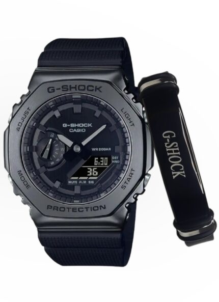 Casio G-Shock GM2100 Black + G-Shock Stainless Steel Bracelet Black
