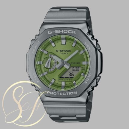 Casio G-Shock GM2110D Stainless Steel Green Dial